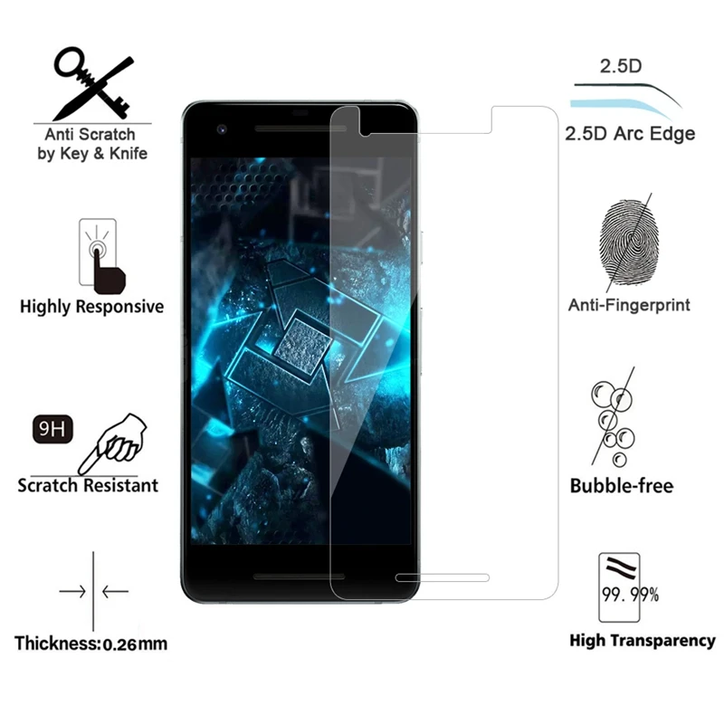 REAOOM 2.5D Закаленное стекло для Google Pixel 2 Защитная пленка экрана с изогнутыми краями