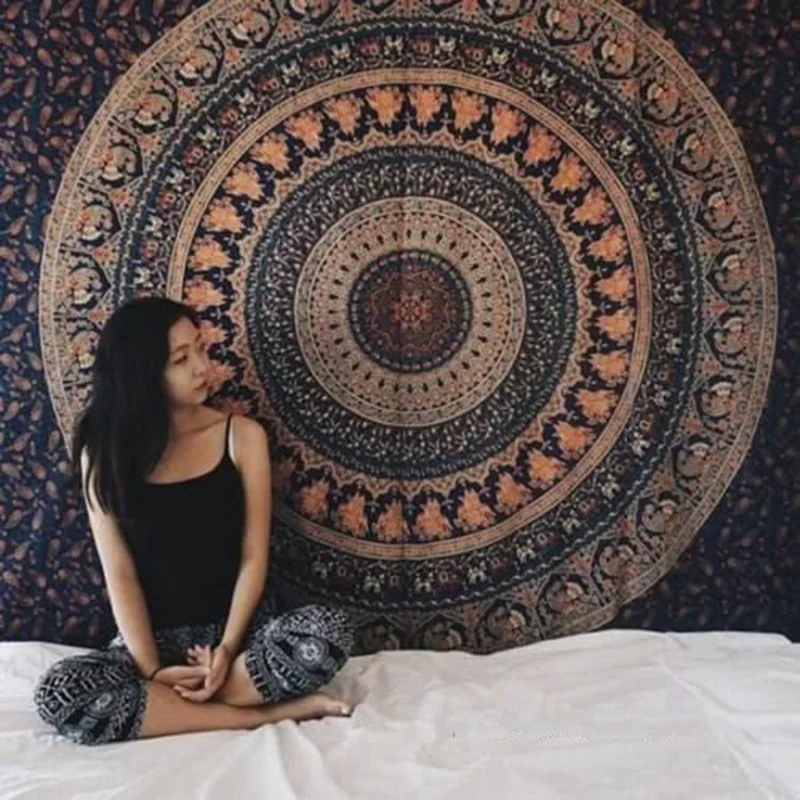 

Hot New Indian Mandala Tapestry Hippie Home Decorative Wall Hanging Bohemia Beach Mat Yoga Mat Bedspread Table Cloth