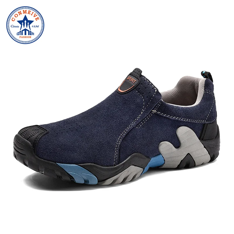 

Hot Sale Winter Warm Hiking Shoes Men Slip-on Outdoor Boots Trekking Genuine Leather Climbing for Mens Sneakers Sport Hunting