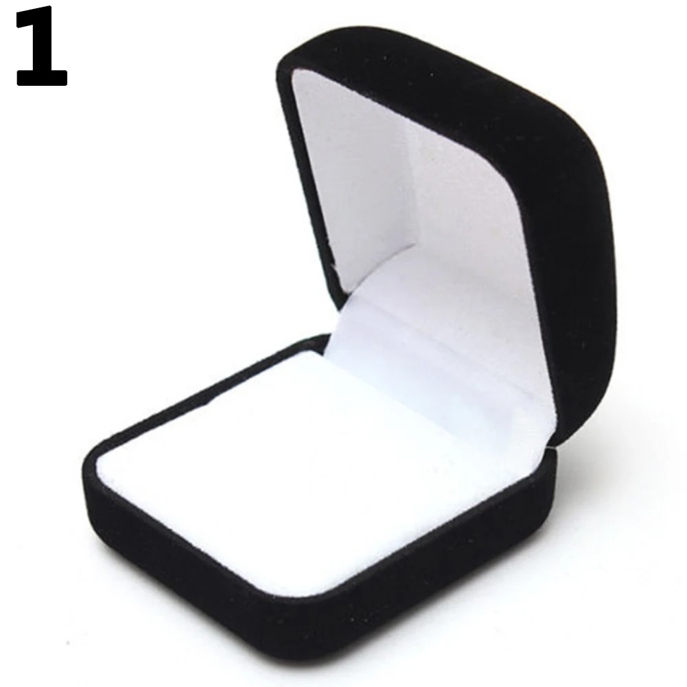 Ювелирные изделия серьги кольцо Дисплей Коробка для хранения крышка подарочной коробки бархатное кольцо серьги шкатулка кольцо серьги гвоздики Ювелирная упаковка коробка - Цвет: Black and White