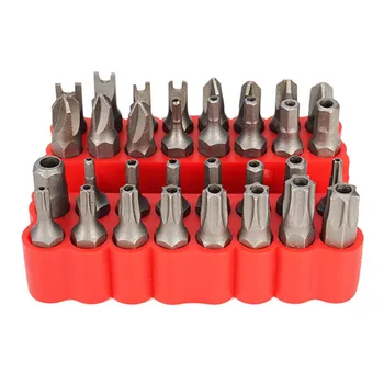 

33Pcs Star Hex Key Torx Mini Electric Screwdriver Bits Holder Kits Chrome Vandium Security Bit Set Tamperproof Screwdriver Set