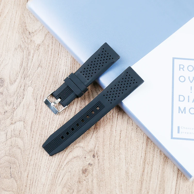 

Men's Watch Accessories with Pin Buckle 22mm Watch with Sports Waterproof Silicone Strap for Brand Women's Watch Strap