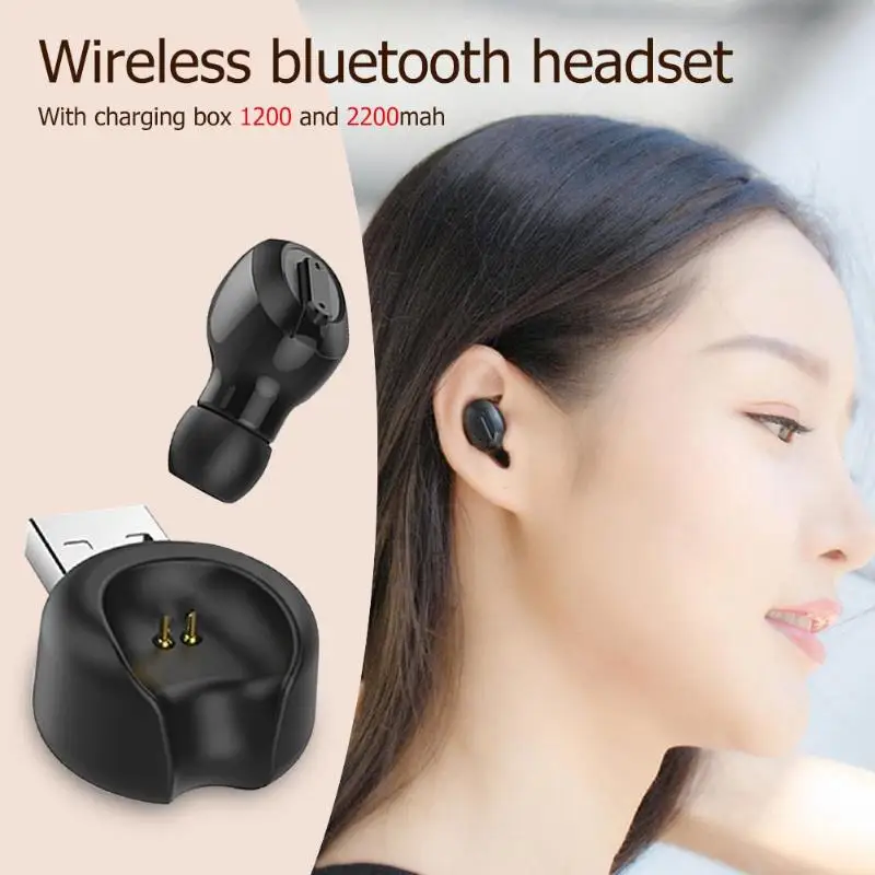 T1 мини беспроводные Bluetooth наушники в одно ухо спортивные наушники гарнитура для Android IPhone 1200 мАч/2000 мАч/USB магнитное зарядное устройство