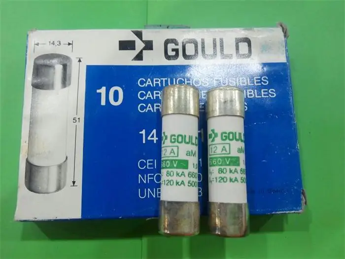 

Free shipping 5pcs Import fuse fuse ceramic 14X51MM GOULD genuine 12A 500V 120KA