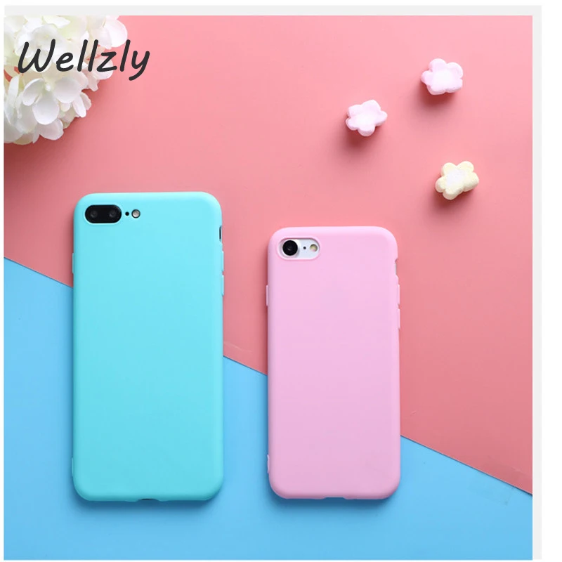 Wellzly милые макароны Цвет TPU силиконовый матовый чехол для iPhone5S SE/6 S 6 P мягкая