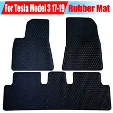 Новые резиновые автомобильные коврики, накладки для ног, Нескользящие, прочные, грязеотталкивающие, автомобильные коврики для пола Tesla модель 3