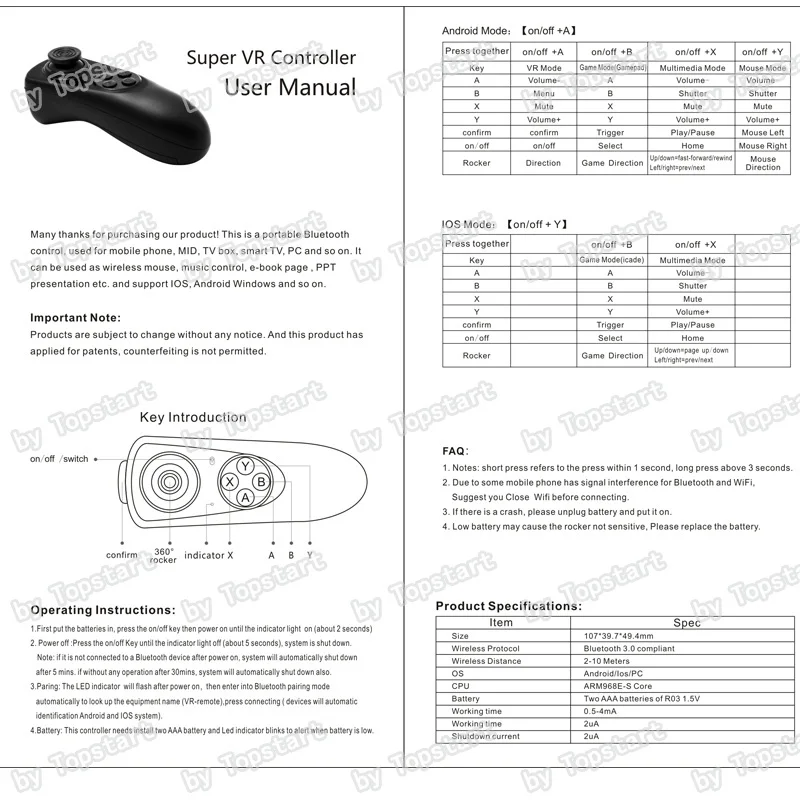 Forty4 Wireless Gaming Controller User Manual