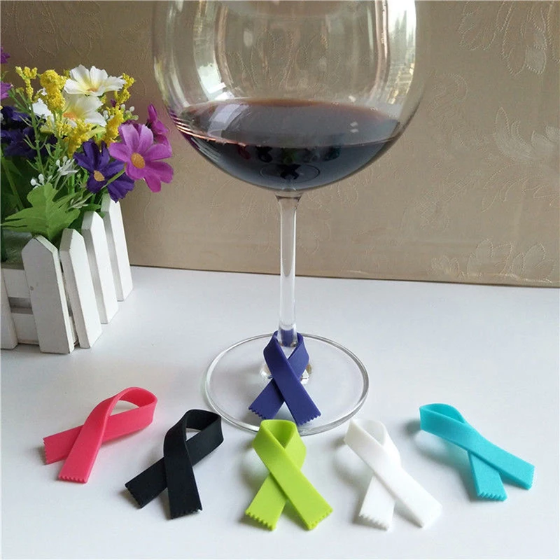 

2018 Fashion 6PCS/set Label Recognizer Tea Mug Cup Marker Bottle Logo Scarf Type Silicone Glass Wine Party Wine Glass Decor