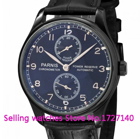 

43mm Parnis PVD case Black Dial Power Reserve Automatic Watch p002