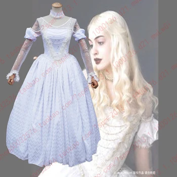 

Princess Dress Alice in Wonderland The White Queen Party Costume Cosplay Dress Adult Girls Lady Christmas New Year Carnival