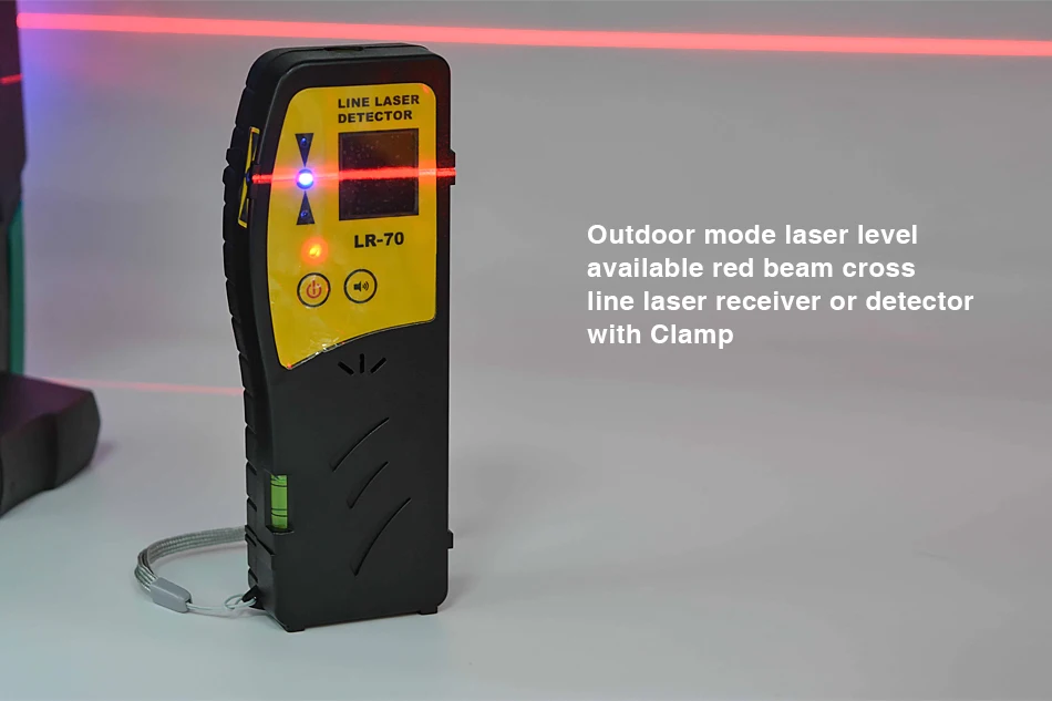 Outdoor Laser Détecteur de niveau rouge & vert faisceau Cross Line Laser Récepteur W Pince 