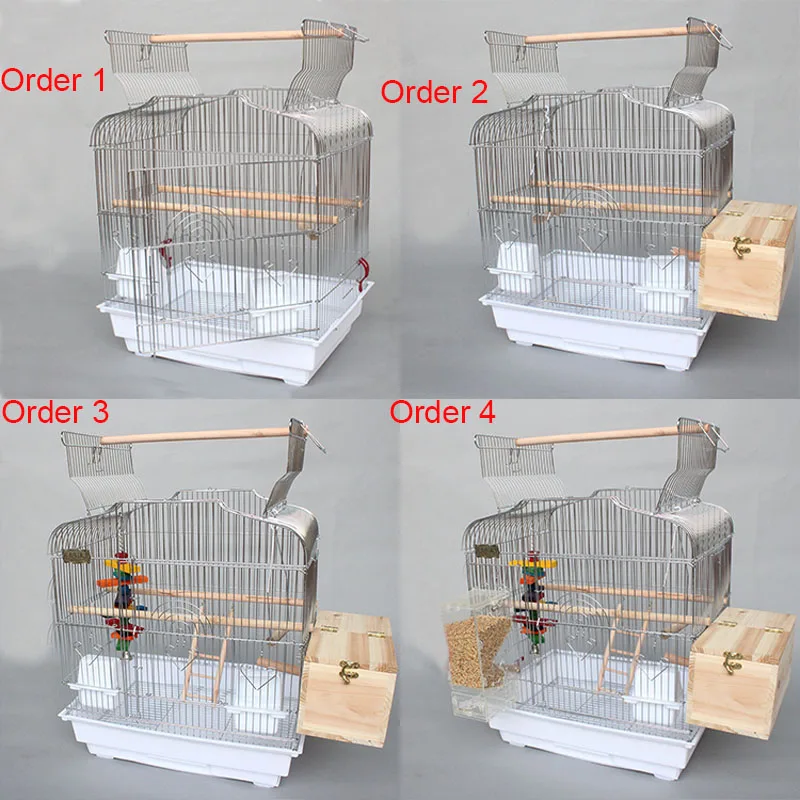 Chrome Placage Ouvert Top Perche Oiseau Cages Maisons