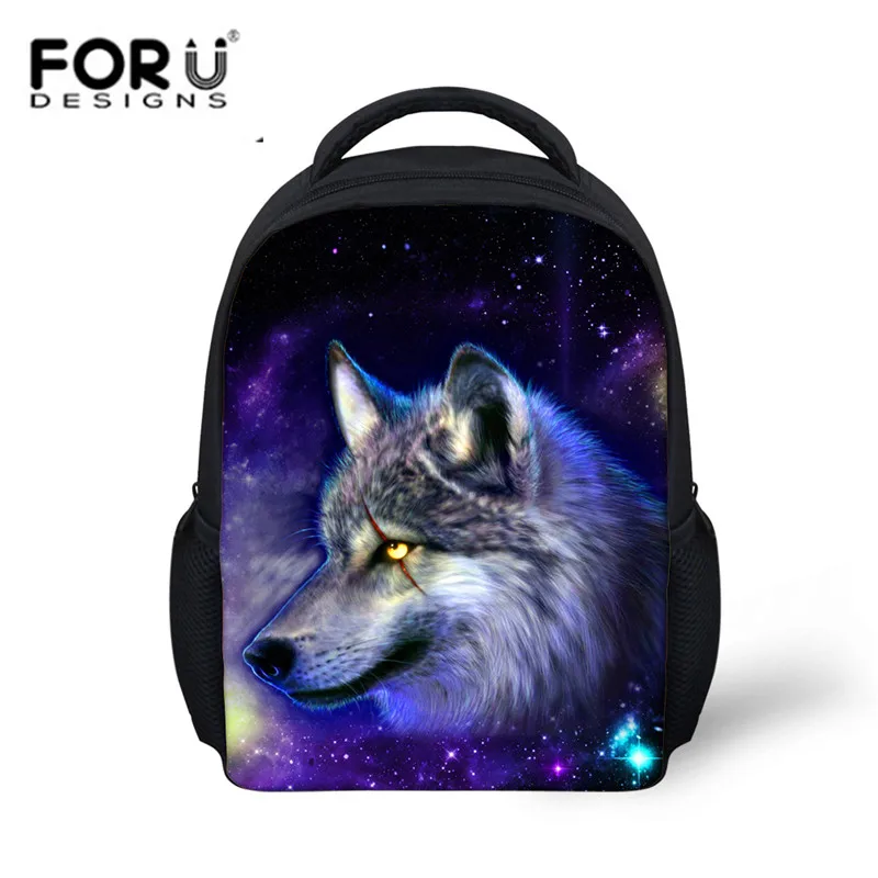 

FORUDESIGNS New Arrival School Backpacks Galaxy Space Animal Wolf Horse 3D Pattern Canvas Book Bags for Child Girls Boys Bagpack