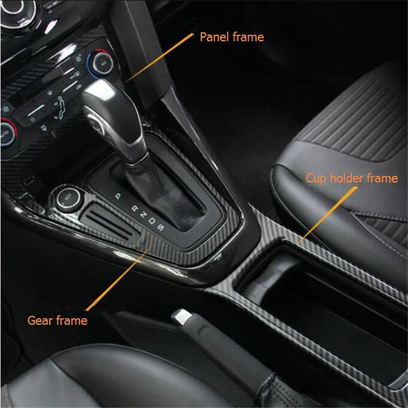 

Ladysmtop Car-Styling Gear panel cup holder door handle steering wheel air vent Decorative case For Ford Focus 3 mk3 2015-2017