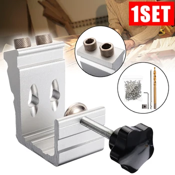 

Pocket Hole Puncher Jig Kit Angle Drill Guide Set Step Drill Bits Screwdriver Bit with Pocket Plugs Screws for Wood Hole Saw