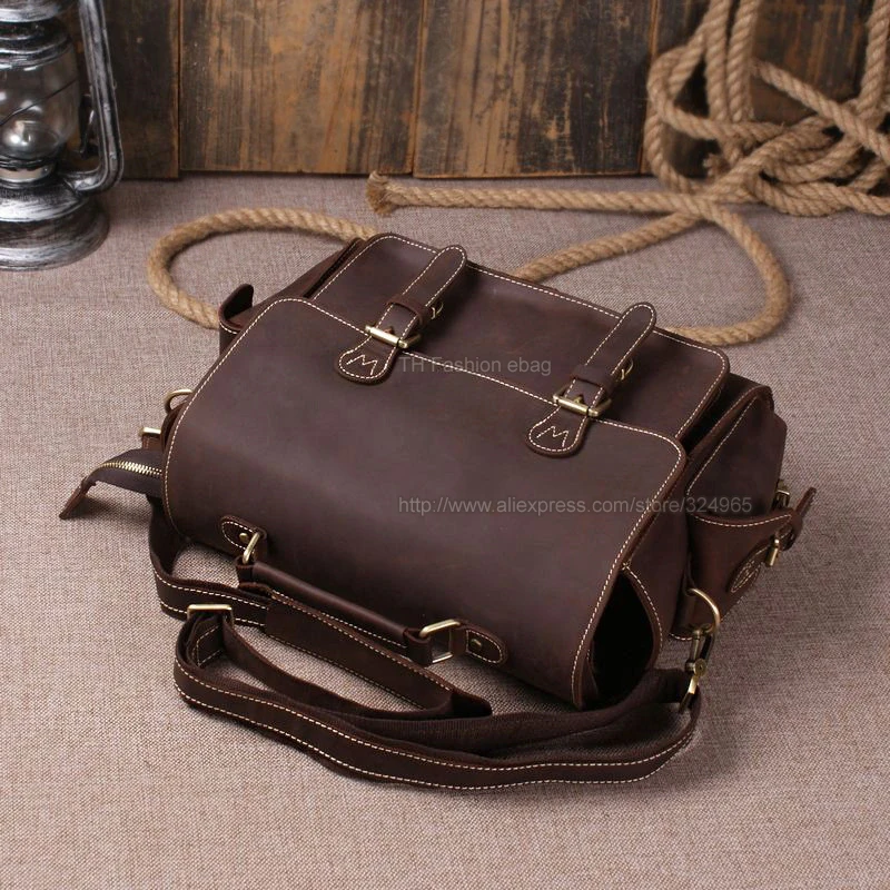 Мужской портфель из 100% натуральной кожи с отделением для камеры|men briefcase|mens leather