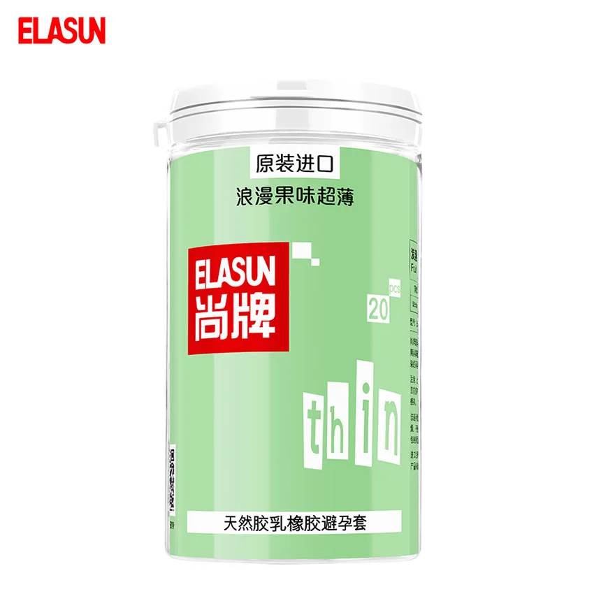 ELASUN 20 pcs Romantic Fruity Ultra Thin Lubricated font b Condoms b font Natural Latex Rubber