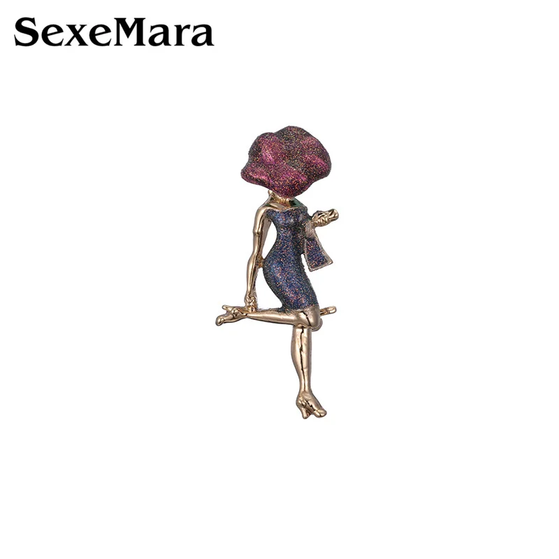 SexeMara Элегантная Леди с брошь в виде мешочка сплав Шпильки носить большая шляпа
