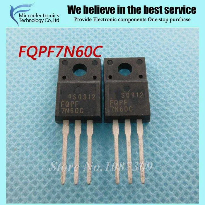 10pcs free shipping FQPF7N60C 7N60C 7N60 600V 7A MOSFET N Channel ...