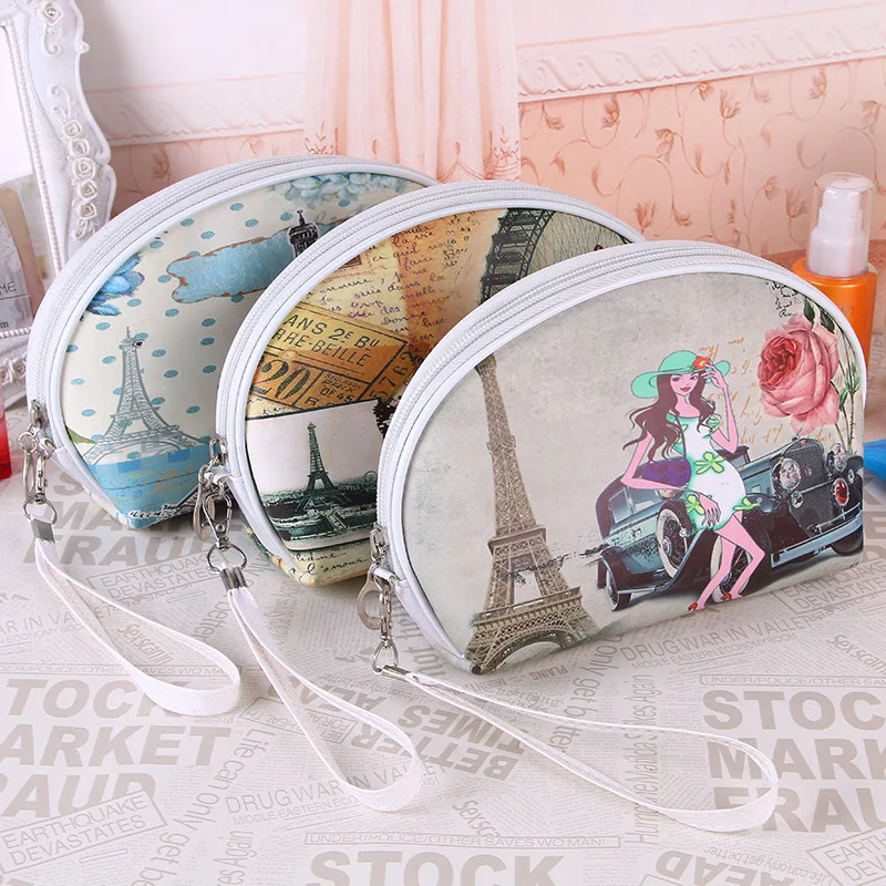 

2017 New Arrival Cartoon Cosmetic Bag 6 Colors Leather Waterproof Makeup Toiletry Bag Pencil Pouch Wash Bags Storage Purse