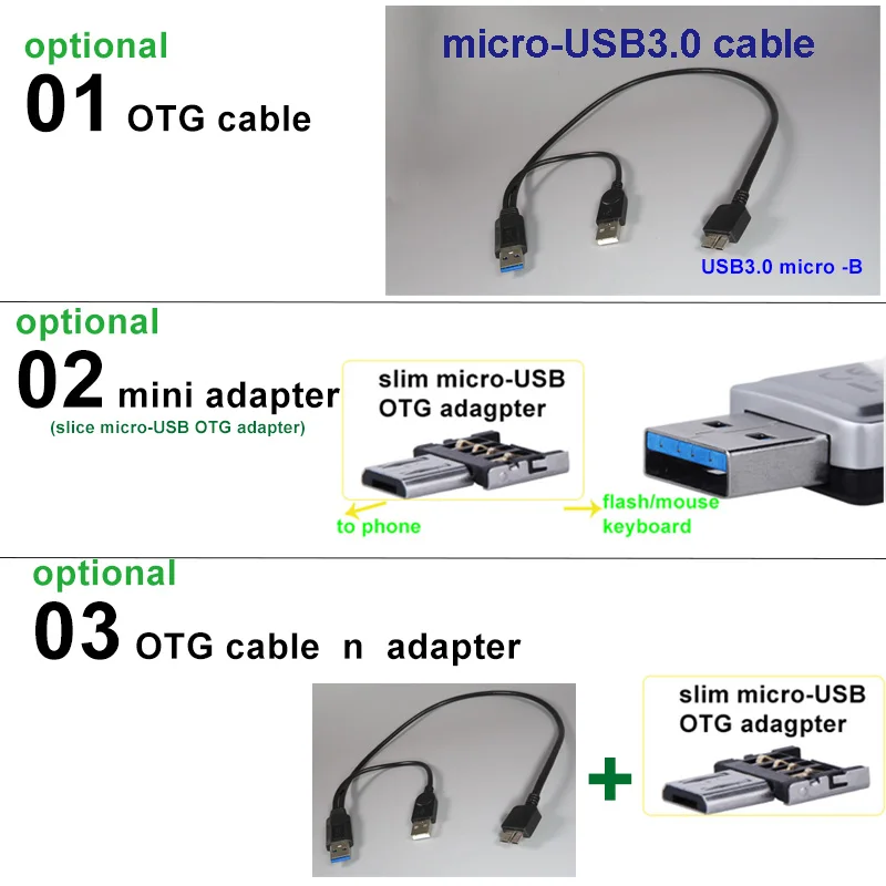 PCTONIC Micro-USB3.0 micro-B USB кабель с дополнительным USB a-типа питания для мобильного жесткого диска HDD дополнительное питание для OTG