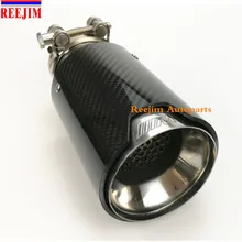 Car Styling M Label Car Akrapovic Carbon Fiber Muffler Tips Pipes with inside Mesh For BMW Carbon Exhaust Tip muffler tip