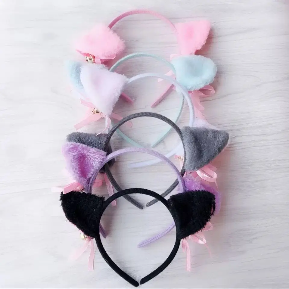 

Girl Ear Bell Cat Cosplay Head Hoop Headdress Lady Headband Clip Hair Bands Accessories