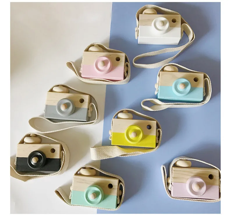 

Mini Hanging Wooden Camera Toy For Kids Photography Prop Nordic Home Decor Baby Birthday Gift Game Play Wood Toys