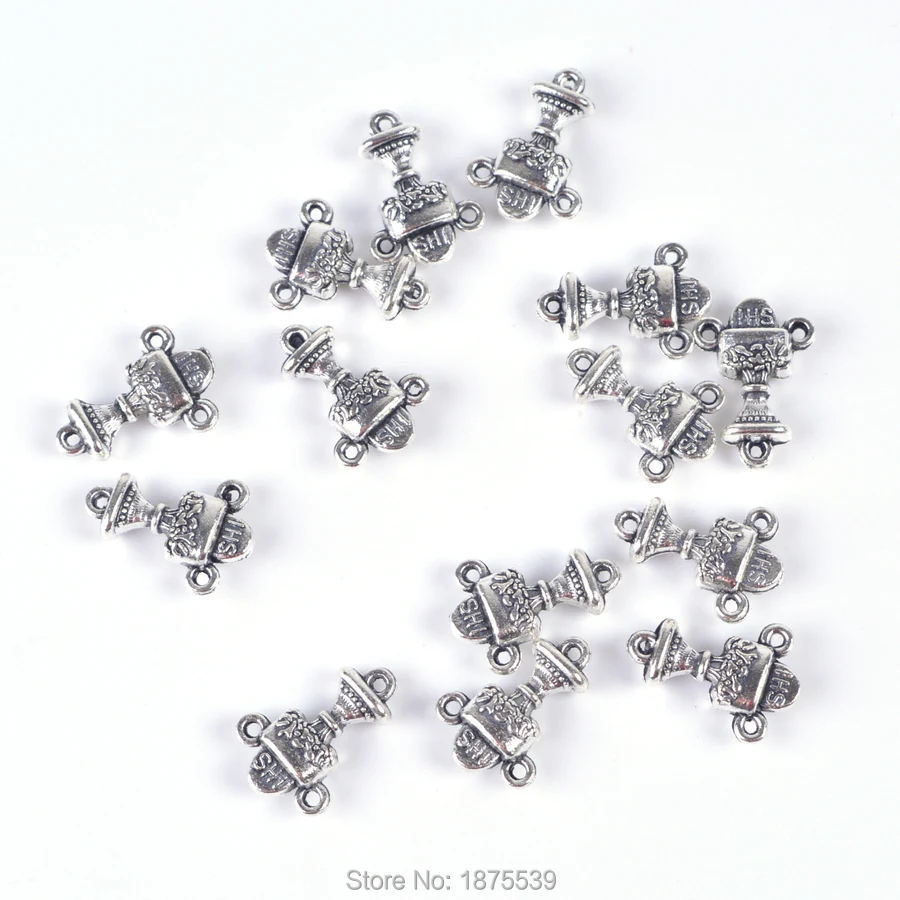 

Religious Rosary Centers Holy Cup Charm Alloy Connectors in First Communion Rosary