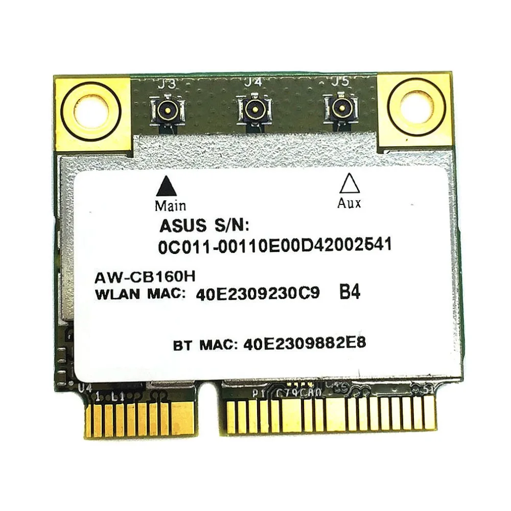 Комплект антенн IPEX в MHF4 + мини карта PCI E Wlan 1300 Мбит/с с поддержкой Wi Fi 11ac/abgn Bluetooth 4 0