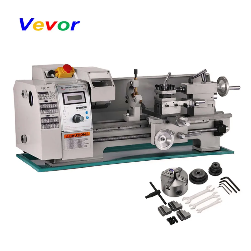VEVOR torno de velocidad Variable, herramienta de procesamiento de Metal,  750W, 8x16 pulgadas|Torno| - AliExpress
