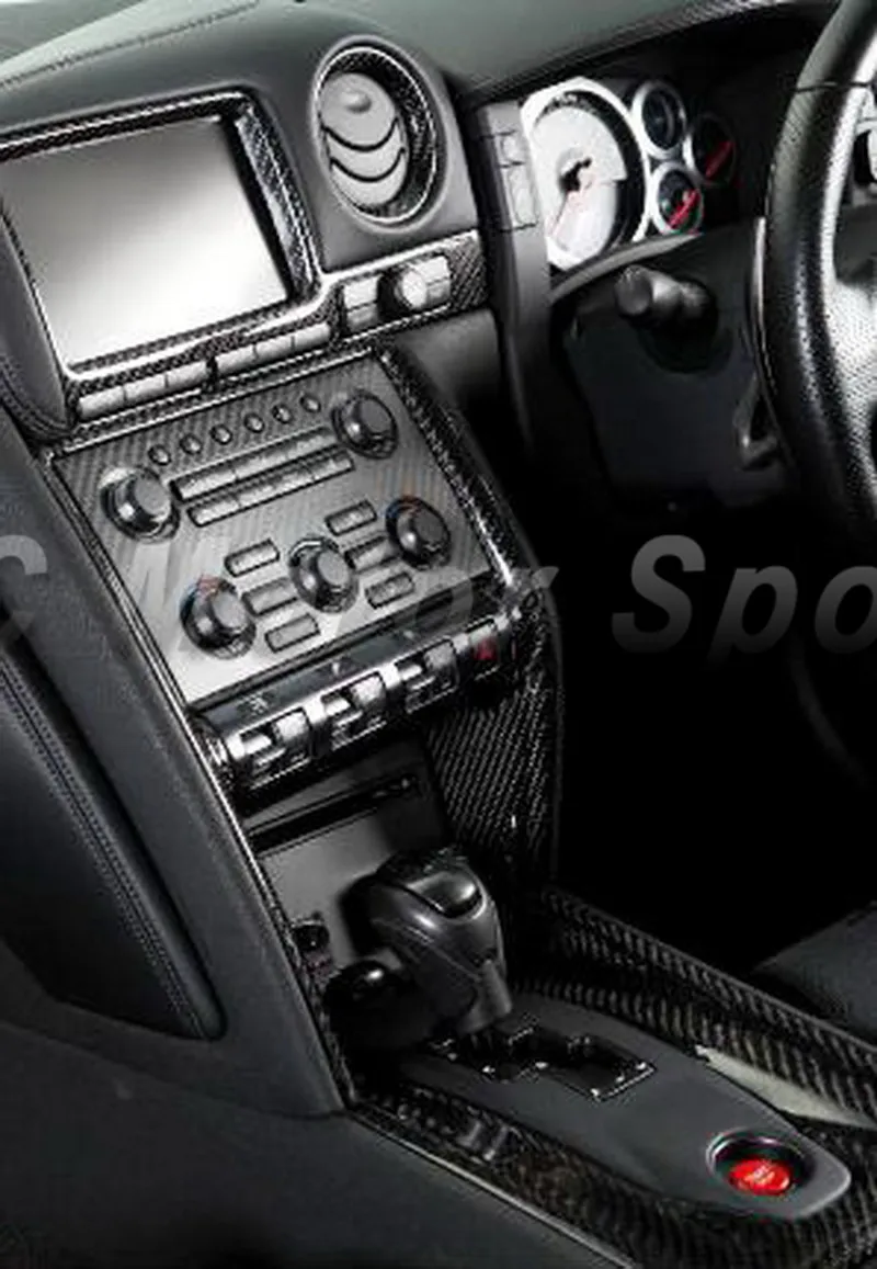 2008-2010 Nissan R35 GTR RHD RSW Style Control Panel DCF 2&2 Twill Weave Glossy Finish (7)