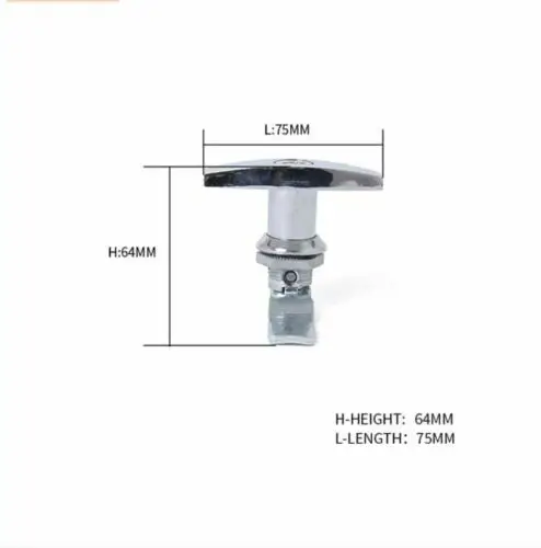 Яркий хромированный Т-образный замок защелки крышки оболочки крышка w/2 ключа подходит для автоприцепа грузовика автомобиля RV