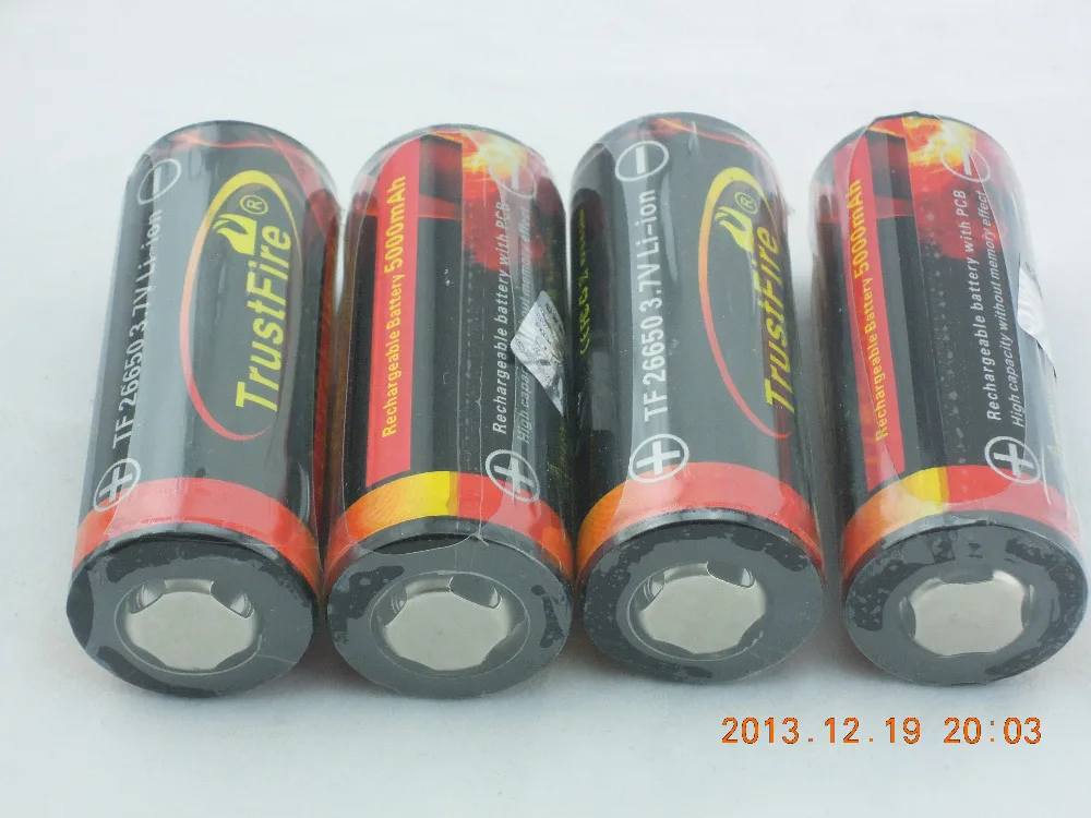 Защищенный TrustFire 26650 3,7 v 5000mah batteira с PCB литий-ионные аккумуляторы trustfire 26650 диапазон батарей