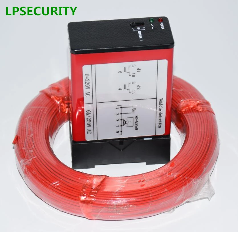 LPSECURITY barrier gate Single Channel Loop Detector, Inductive Loop Safety Vehicle Detection Systems with 50m loop cable 0.75mm