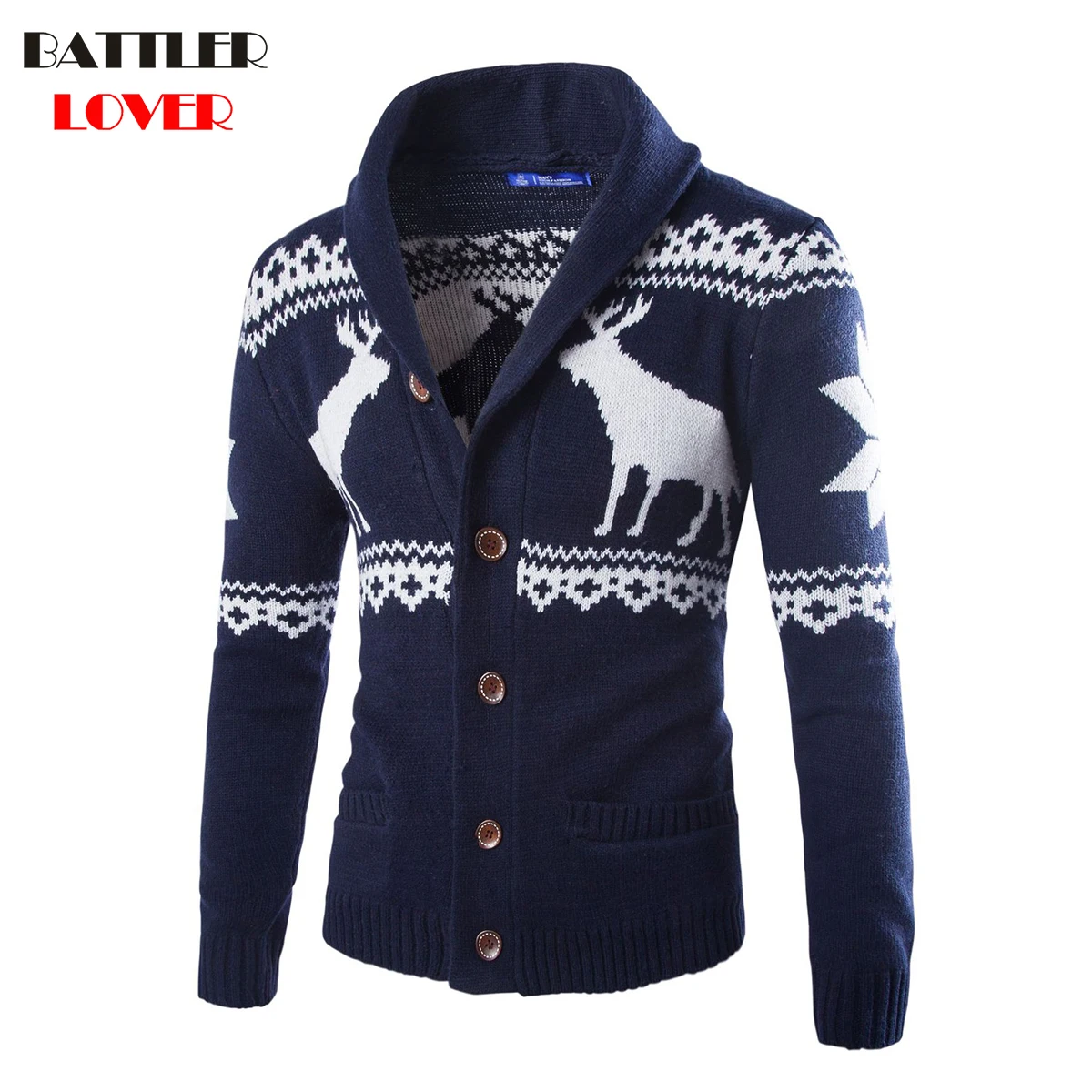 Mens Sweaters Christmas Deer Men Winter Thick Warm Clothes Casual Jacket Coat Jumper Autumn Men Outwear Sweater 2018 Cardigans