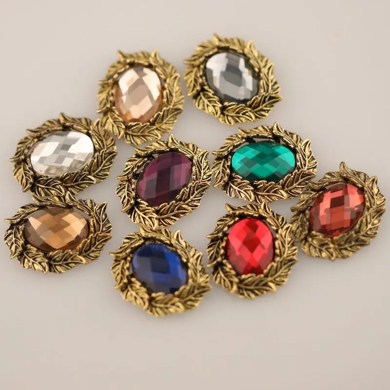 Aliexpress Buy Retail Diamond Rhinestone Button Flat Back Metal 