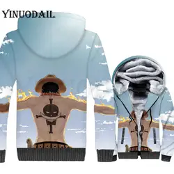 Детский цельный свитшот на молнии толстовки костюм аниме для косплея унисекс Зима Повседневная Толстовка для Childen Luffy 3D Толстовка Ace