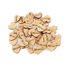50 шт. мне тоже деревянные сердечки Scrapbooking Украшения ремесла для дня рождения Рождество свадьбу партии украшения
