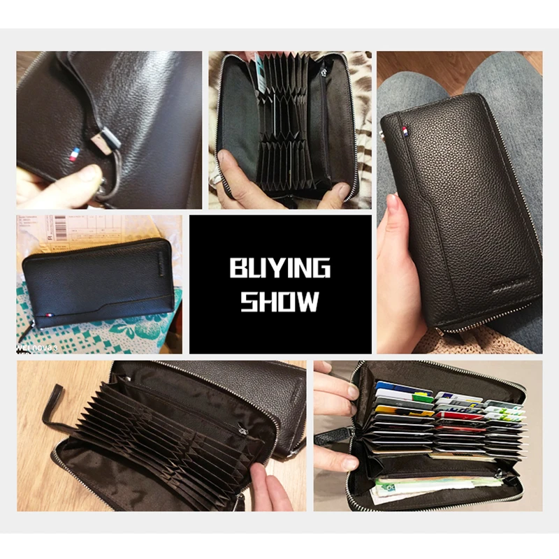 BISON DENIM Real Cow leather Men Wallets Genuine Leather Long Purse For Men RFID Zipper Large Capacity Card Holder Purse W8226 BISON DENIM Real Cow leather Men Wallets Genuine Leather Long Purse For Men RFID Zipper Large Capacity Card Holder Purse W8226