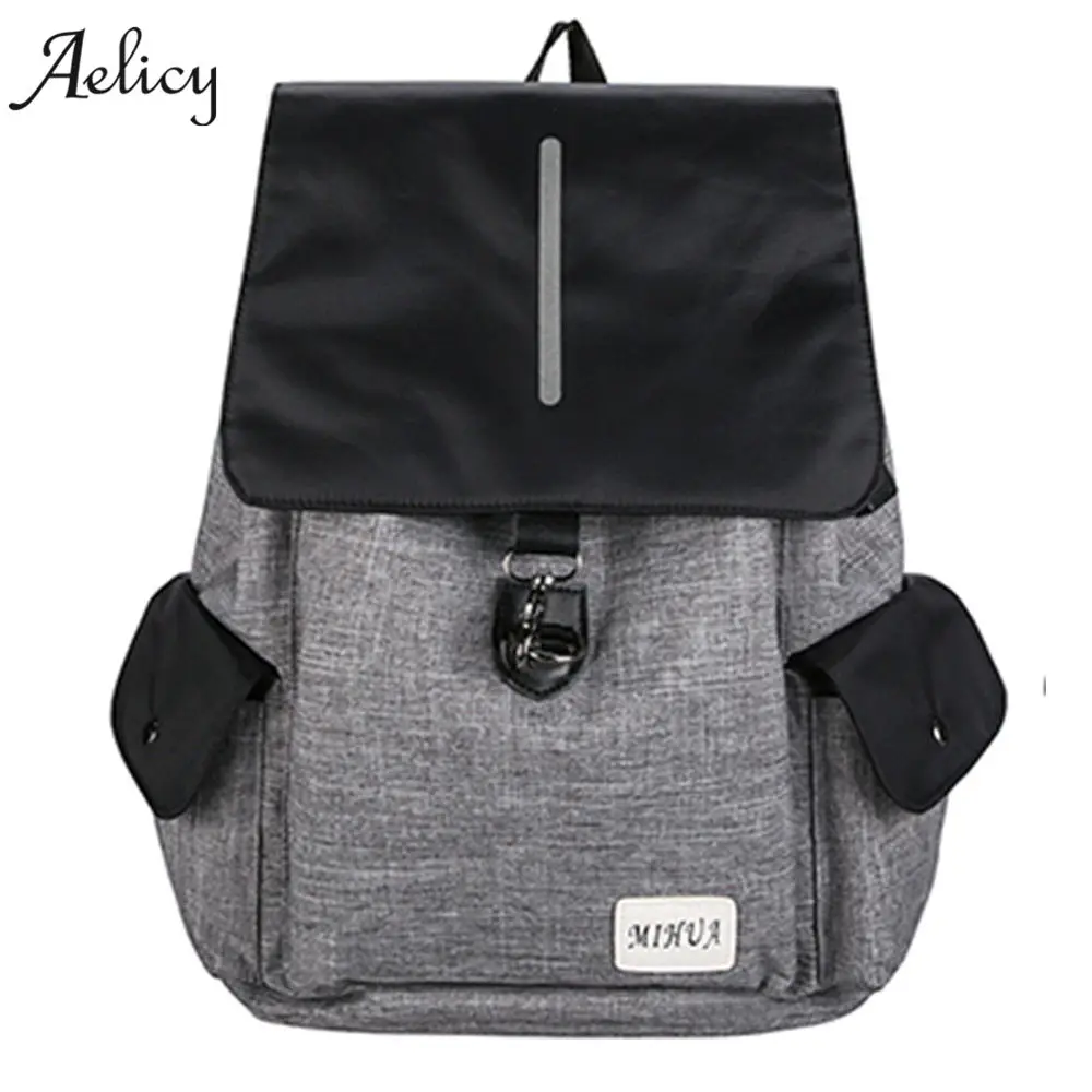 

Aelicy Luxury New Anti-thief USB Recharging Laptop Backpack Backpack Unisex Travel Backpack Canvas Large Capacity Daypack