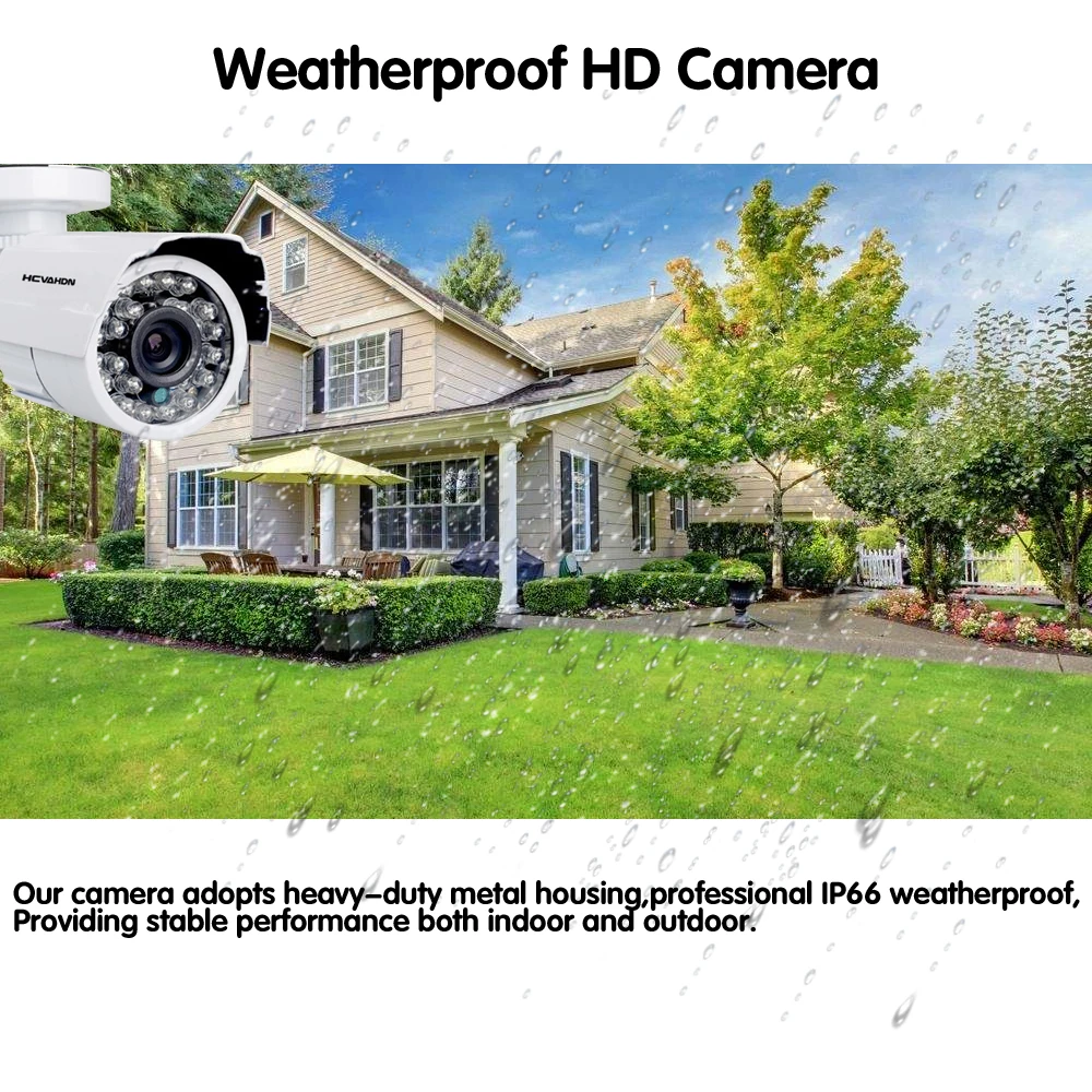 AHCVBIVN 4CH 4MP CCTV SYSTEM Hybrid AHD DVR NVR with 4PCS 4MP AHD Surveillance Camera Security System Kit IR-CUT Night Vision