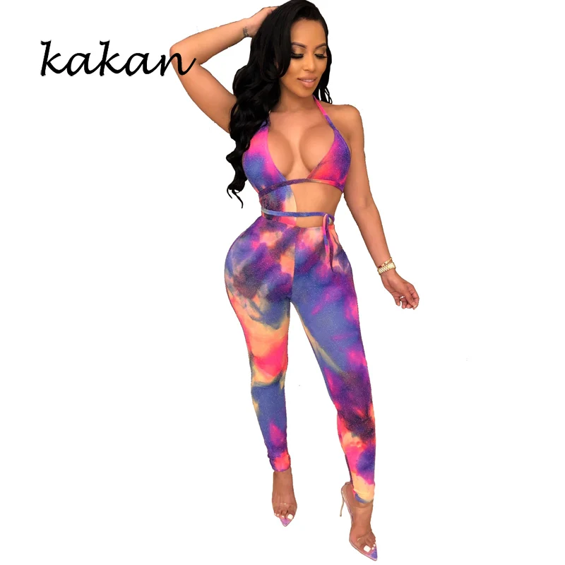 

Kakan 2019 new hot women's jumpsuit digital printing fashion casual sexy jumpsuit