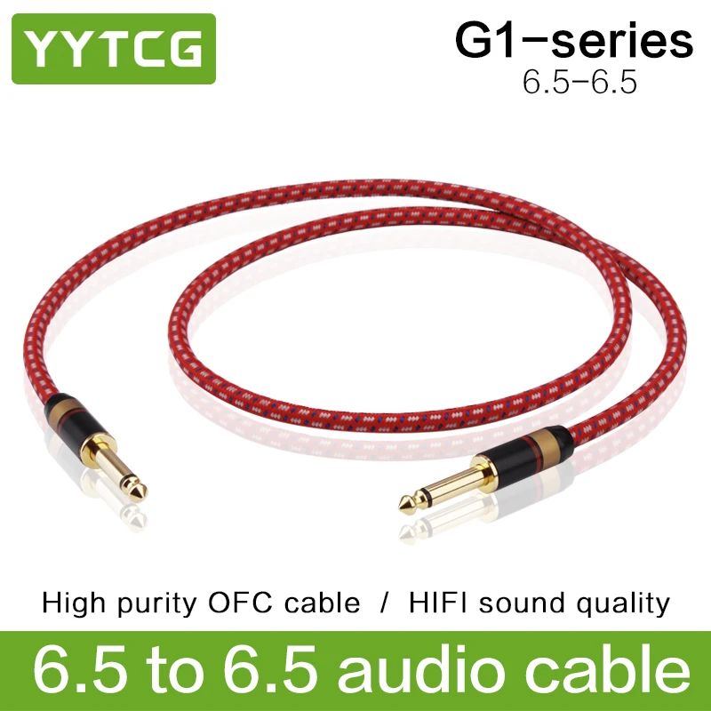 

YYTCG HIFI MONO 6.5mm Cable 4N OFC 1/4" Jack 6.35mm Male to Male Cable