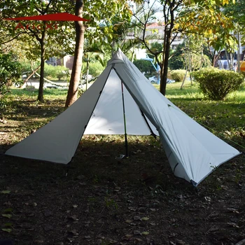 

2017 Camping Tent Ultralight 1-2 Person Outdoor 210T PU Coating Rodless Pyramid Large Tent tarp sun shelter