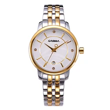 Женские часы женские модные роскошные классические золотые кварцевые часы из нержавеющей стали водонепроницаемые 50 м CASIMA#5119