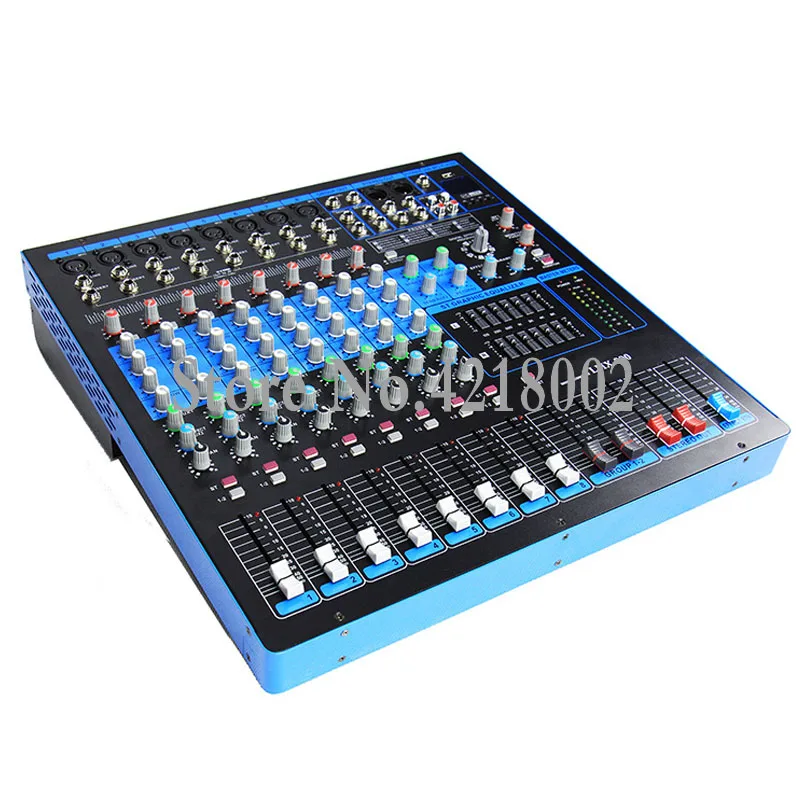 전문 8 채널 가라오케 오디오 믹서, 전문 마이크 사운드 믹싱 콘솔, 48V 팬텀 파워, USB MP3 포함