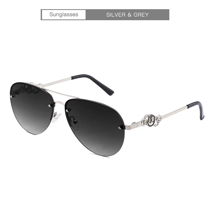 silver grey Новые модные солнцезащитные очки женские роскошные брендовые дизайнерские солнцезащитные очки женские солнцезащитные очки Pilot Ретро lentes de sol mujer UV400 - Цвет линз: silver grey