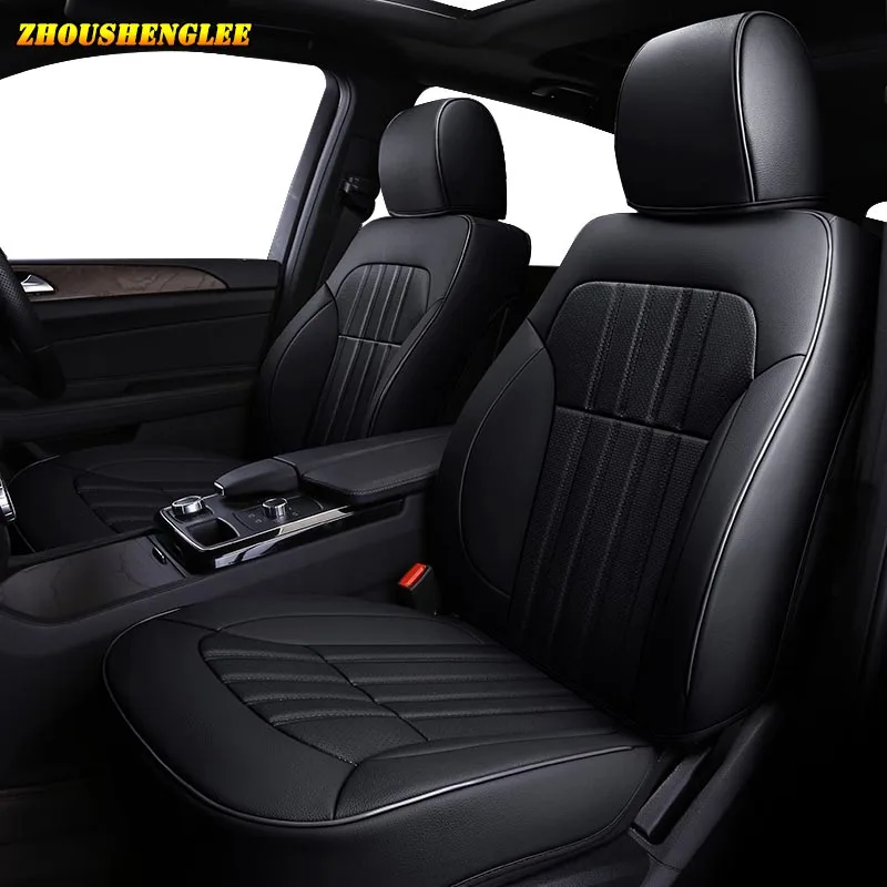 Make Custom Leather car seat cover For Toyota 86 Previa Sienna Venza Fortuner Fj CRUISER MARK IZOA Avalon YARiS Verso VIOS cover - Название цвета: BLACK