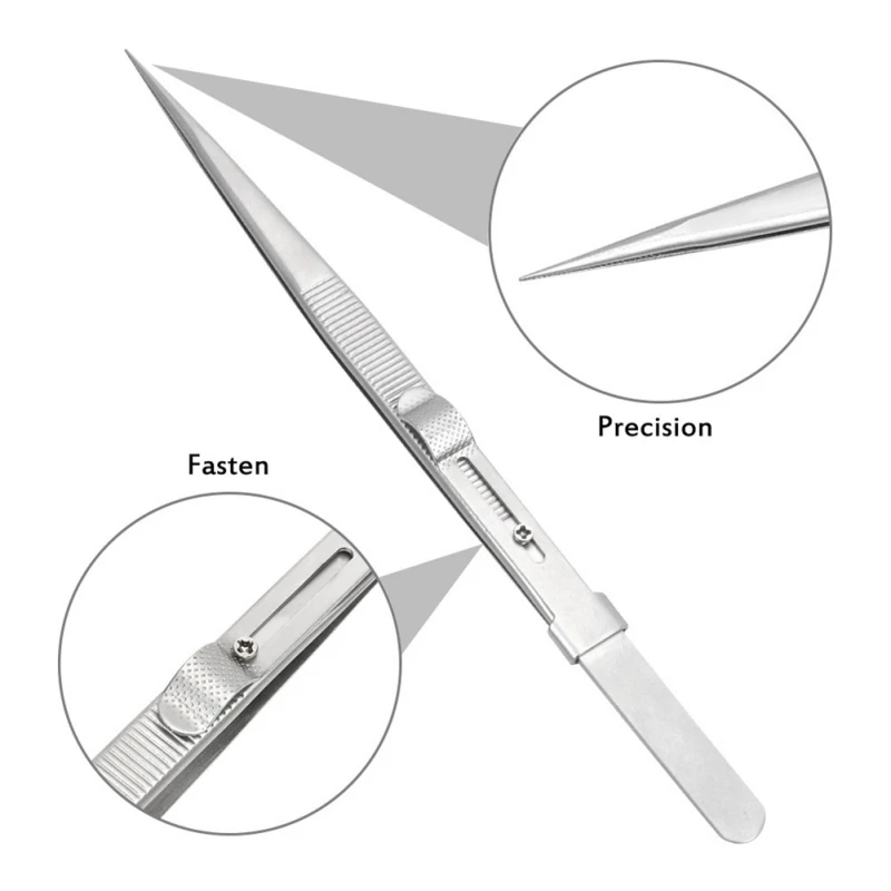Регулируемый замок скольжения антистатические пинцеты для ювелирных изделий электронный компонент ремонт ручные инструменты